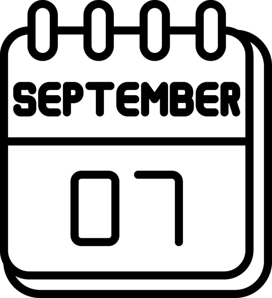 7 September Line Icon Design vector