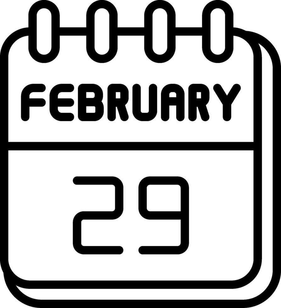 29 February Line Icon Design vector