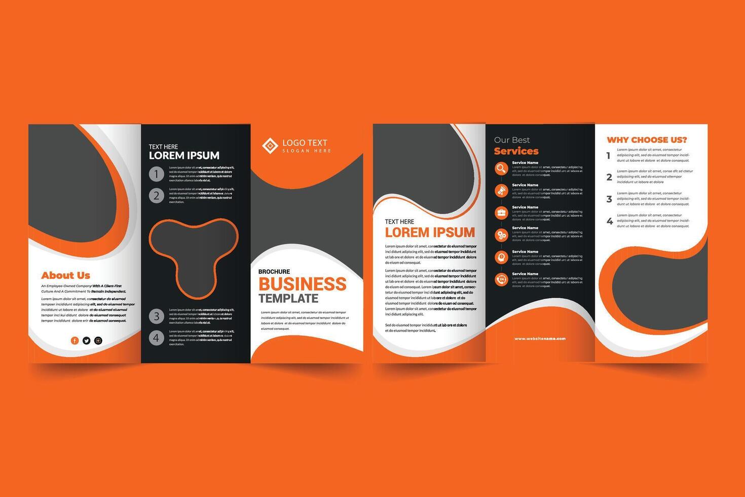 best quality of tri fold brochure design template vector