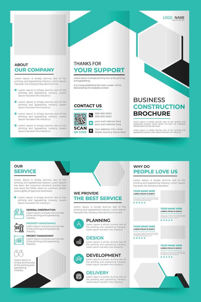 best quality of tri fold brochure design template vector
