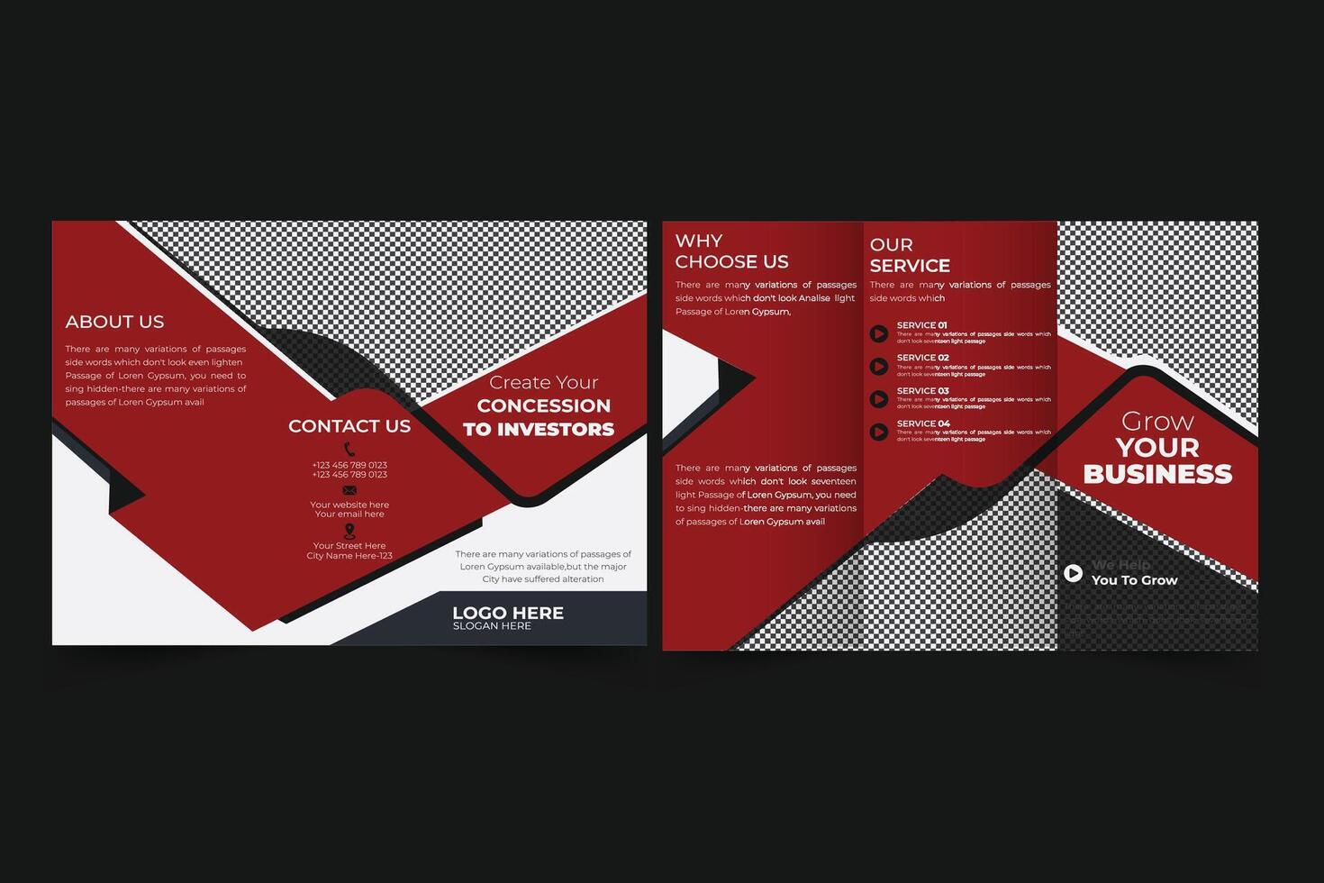 best quality of tri fold brochure design template vector