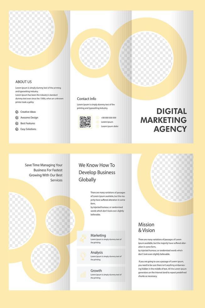 best quality of tri fold brochure design template vector