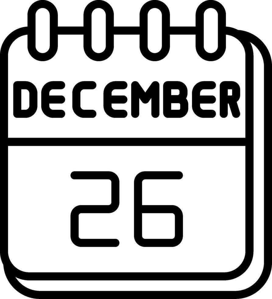 26 December Line Icon Design vector