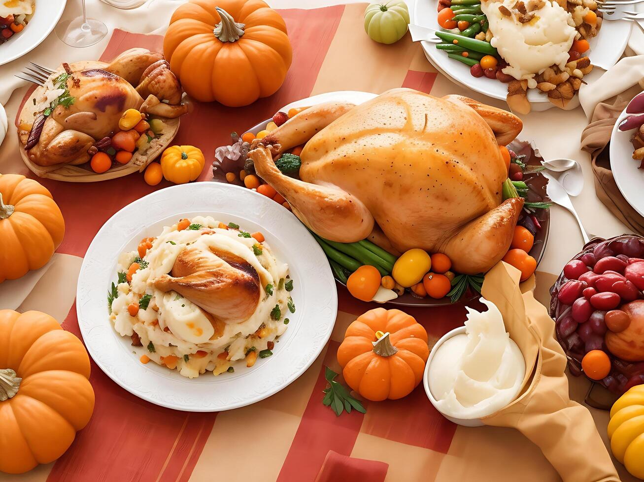 Experience the warmth and joy of a traditional Thanksgiving feast photo
