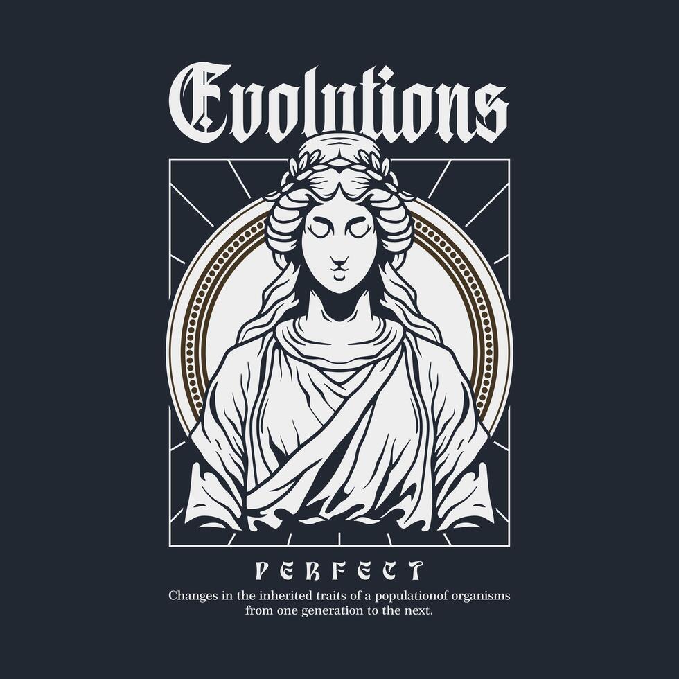 Illustration Evolution T shirt design template vector
