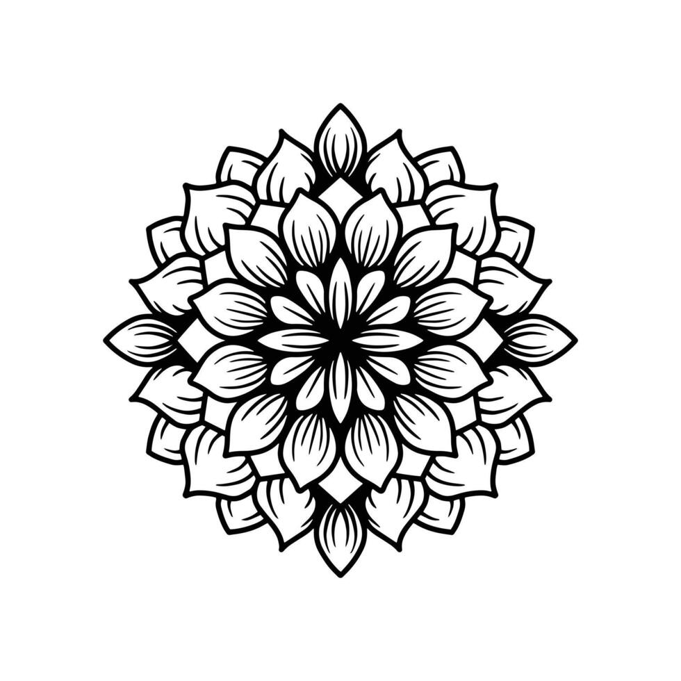 Mandala pattern with Lotus flower. Hand drawn illustration. vector