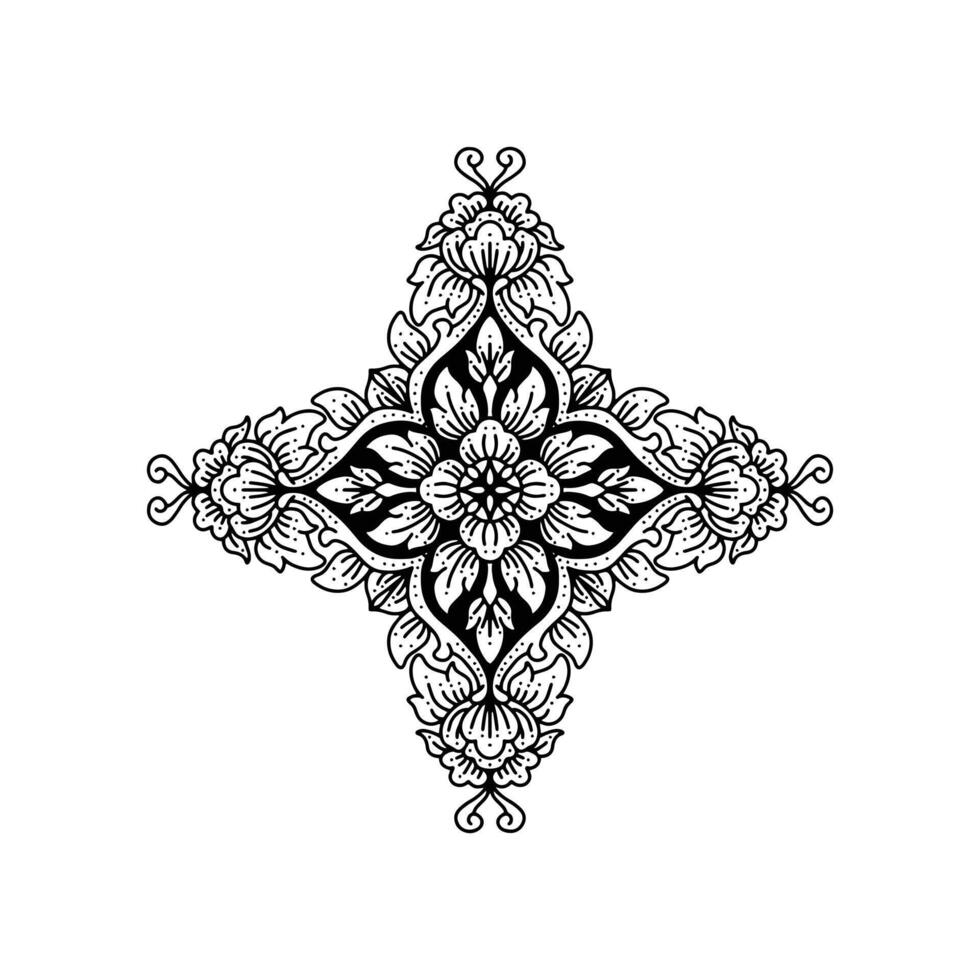 Mandala pattern with Lotus flower. Decorative ornament. Hand drawn illustration. vector