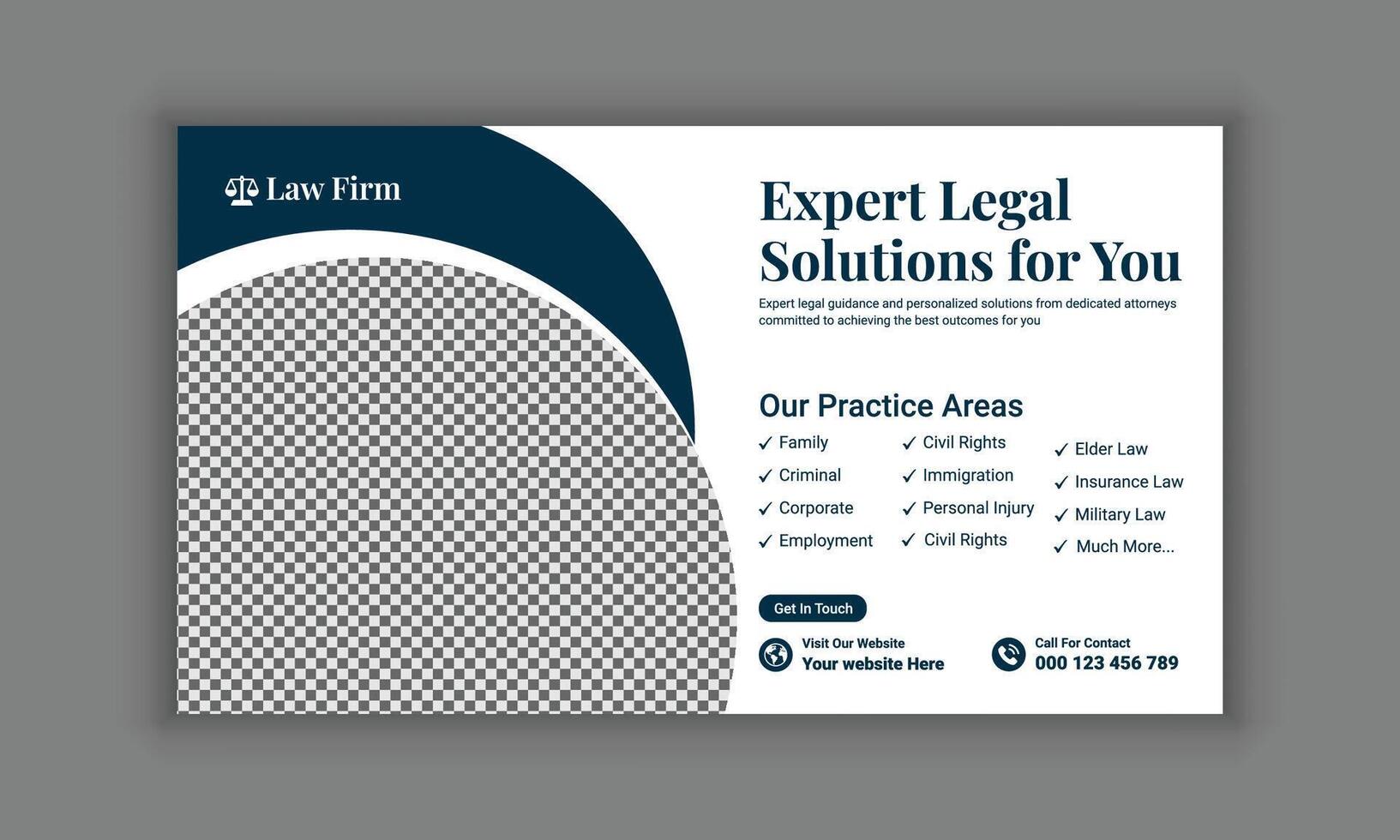 Law firm services social media post design or law consulting web banner template, and Instagram post or square flyer template vector