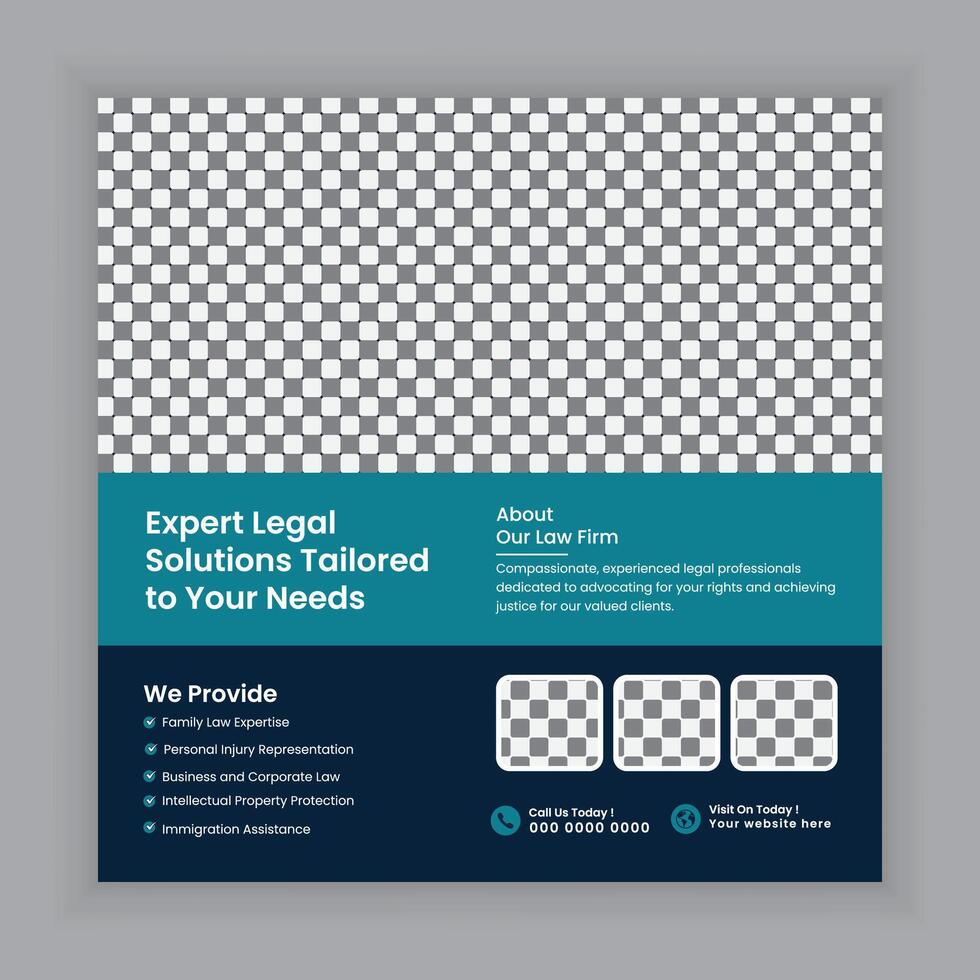 Law firm services Social media posts and law consulting square flyer or web banner template design., law consultation web banner. vector