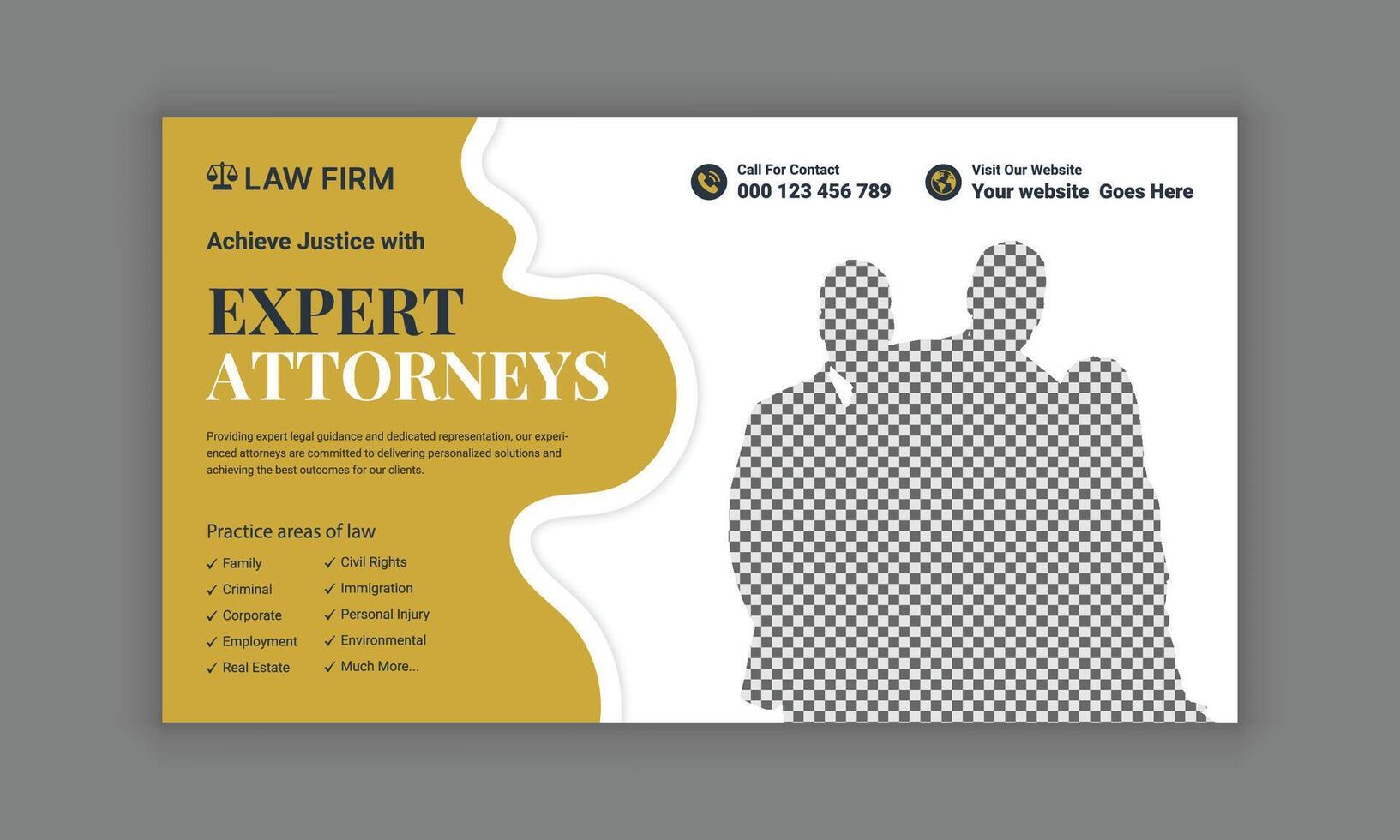 Law firm services social media post design or law consulting web banner template, and Instagram post or square flyer template vector