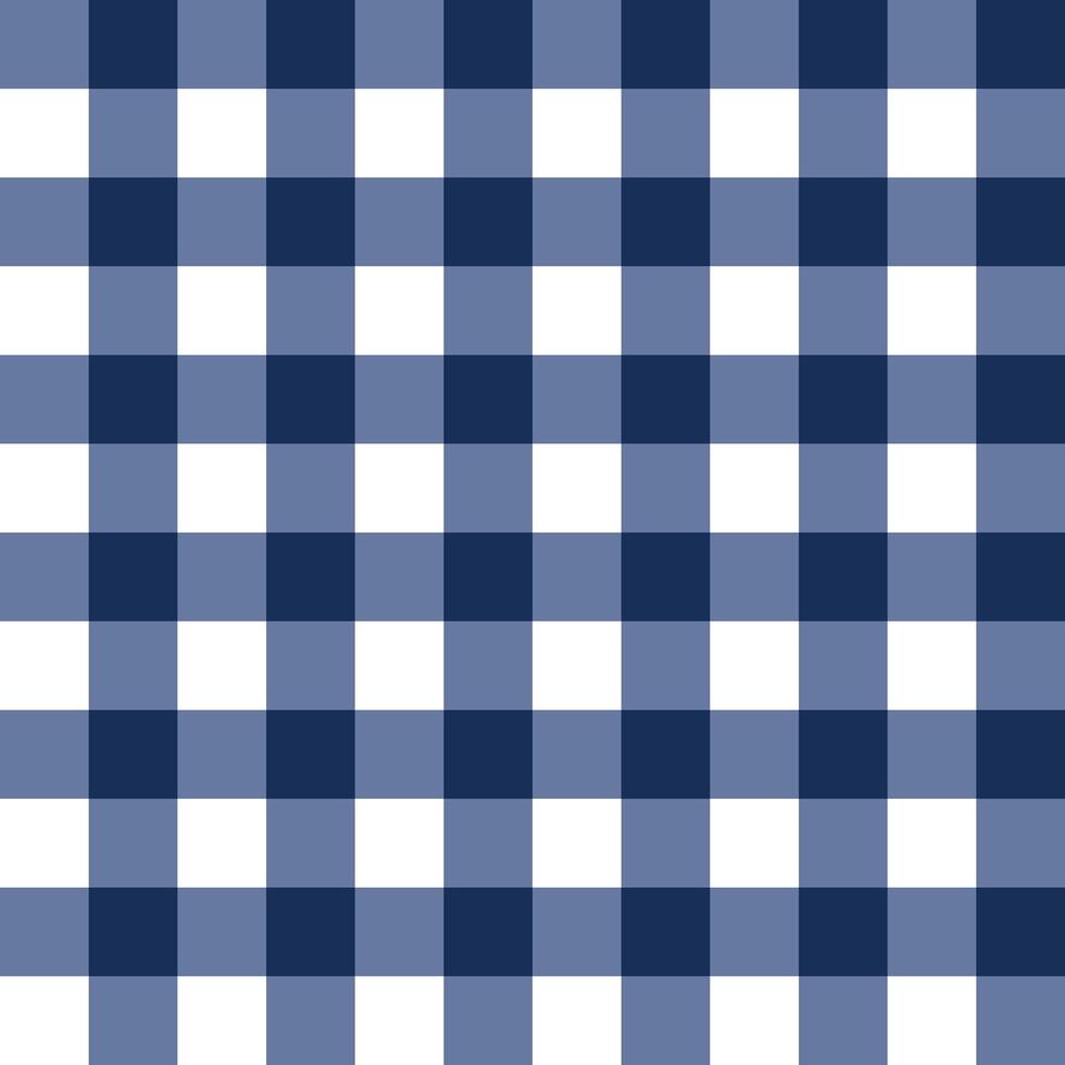 blue and white checkered for fabric or tablecloth vector
