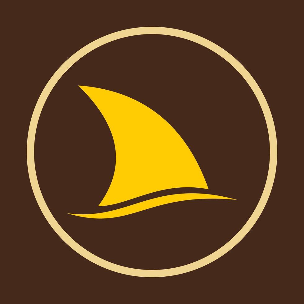 Shark fin trendy logo beautiful abstract art illustration lovely background vector