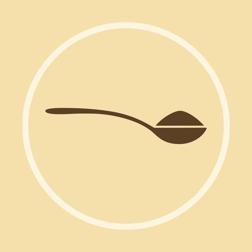 Spoon with sugar trendy logo beautiful abstract art illustration colorful background vector