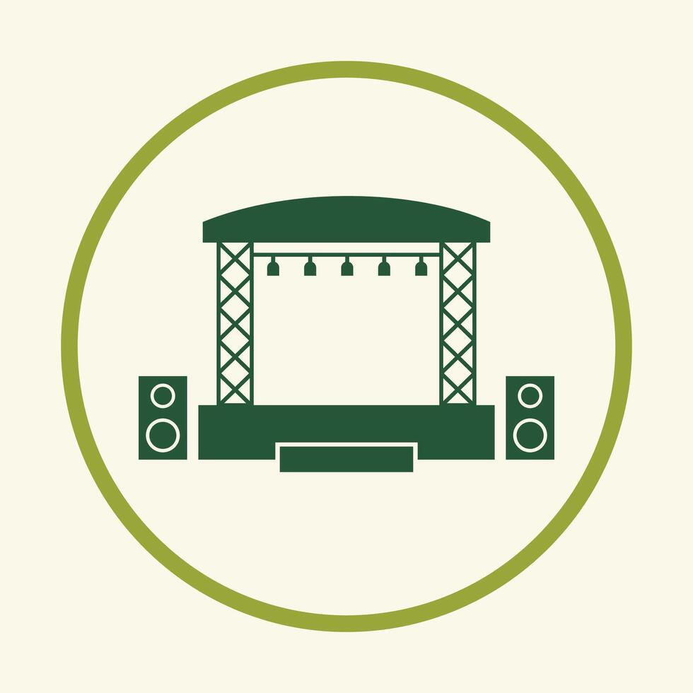 Concert stage trendy icon beautiful abstract art illustration colorful background vector