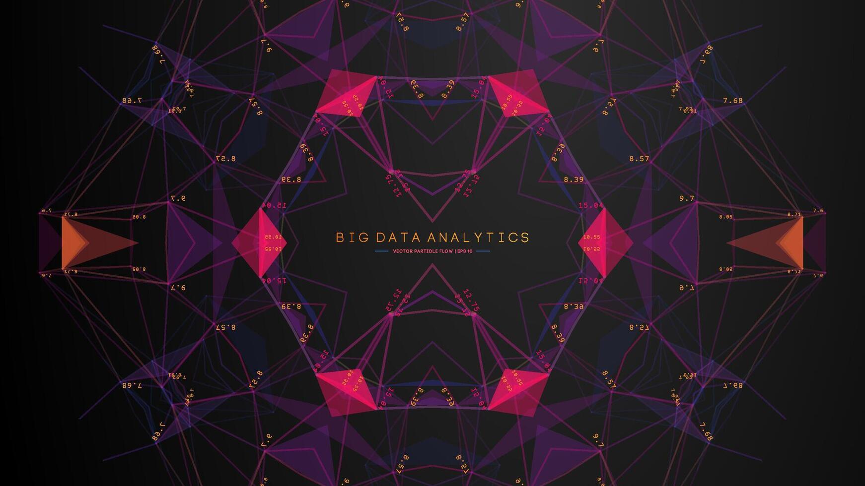 Big data analytics concept with geometric patterns vector