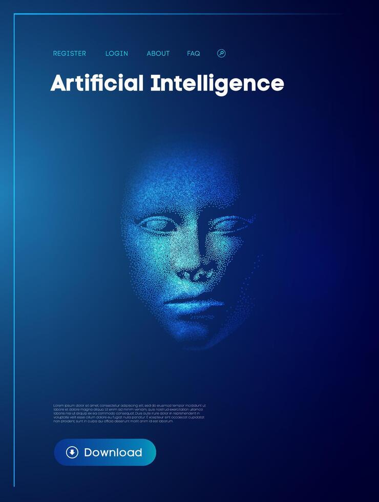 artificial inteligencia, inteligente red digital tecnología. información artificial neural red tecnología concepto. inteligente aprendizaje y datos ciencia. vector