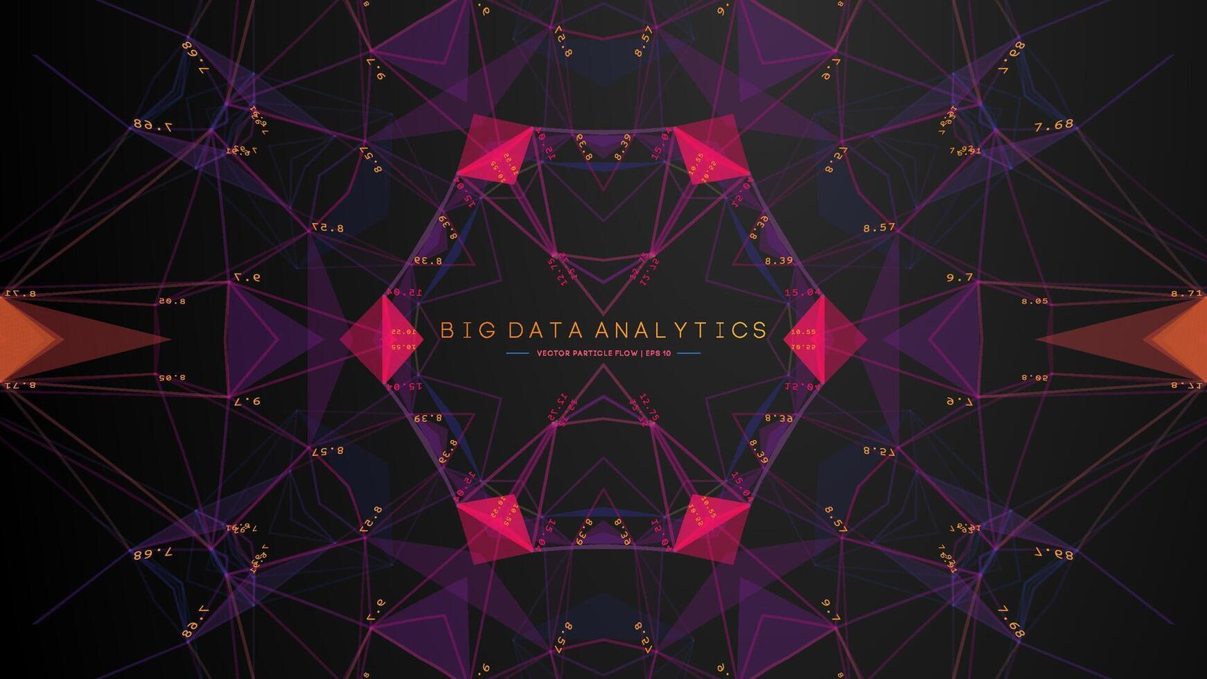 Big data analytics concept with geometric patterns vector