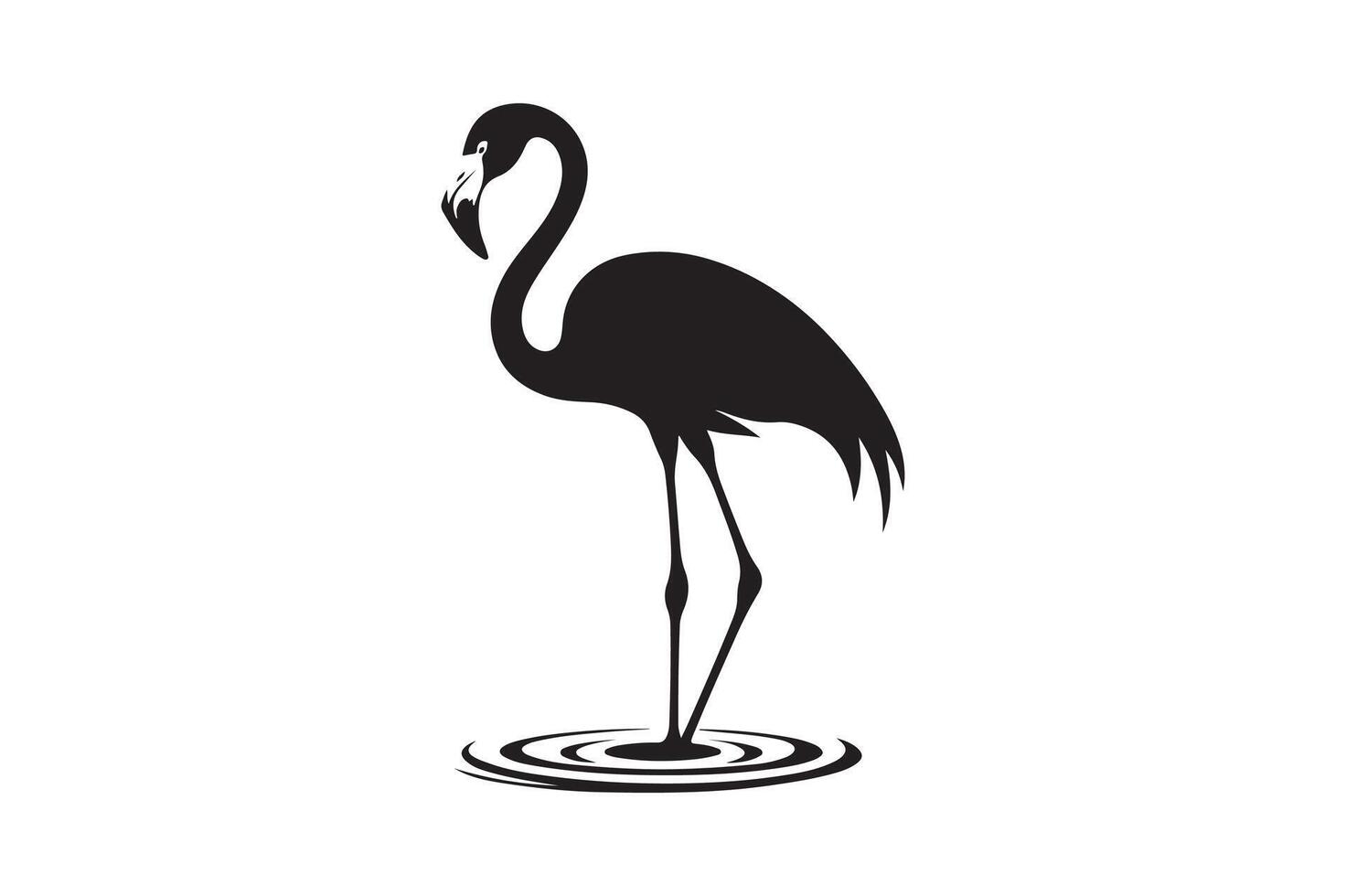 Flamingo silhouette art illustration. vector