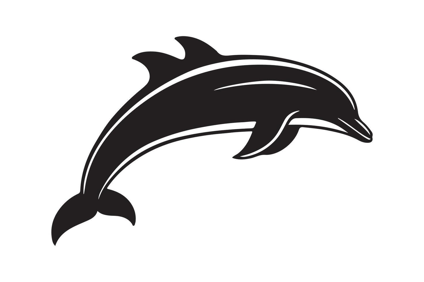Dolphin silhouette art illustration. vector