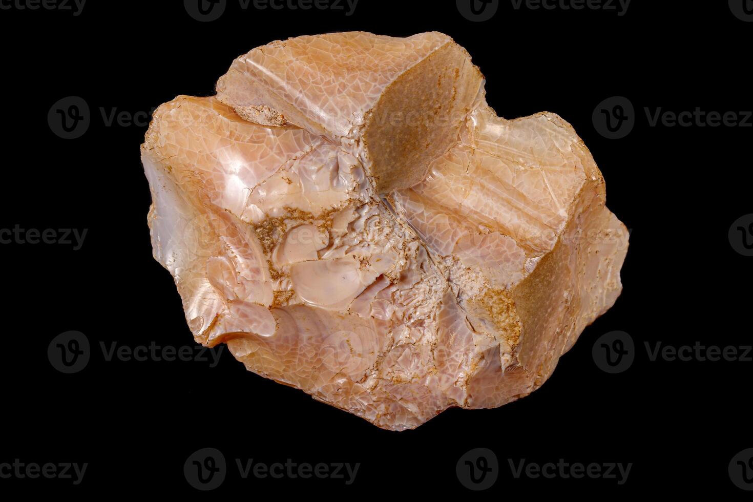 Macro stone opal mineral on a black background photo