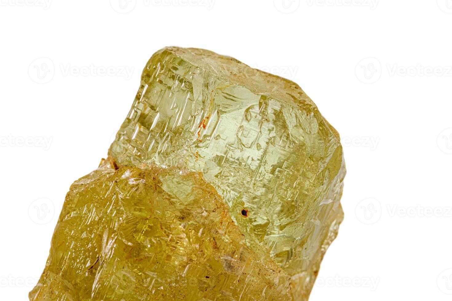 Macro stone Beryl mineral on white background photo