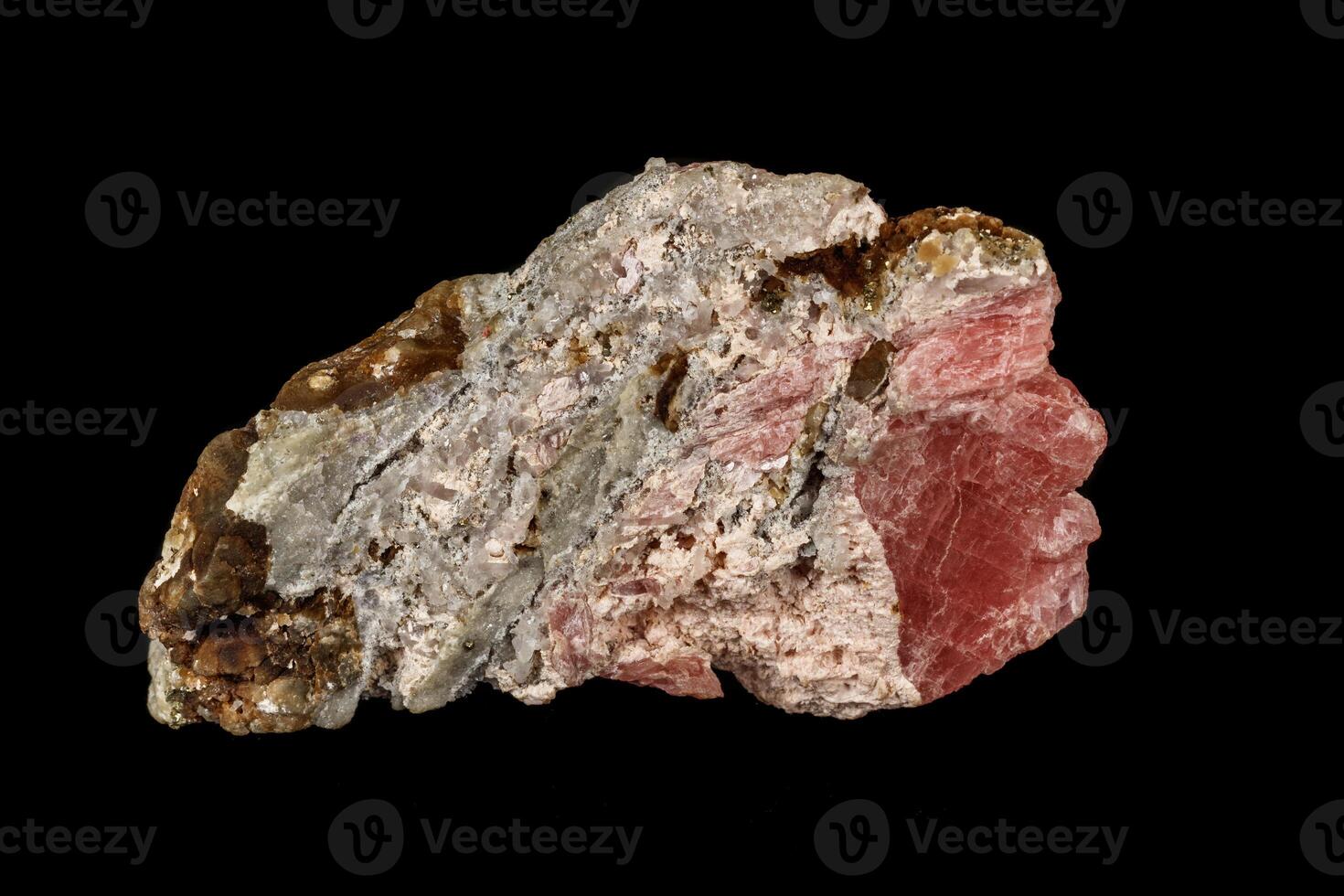 Macro stone cobalt calcite mineral on a black background photo