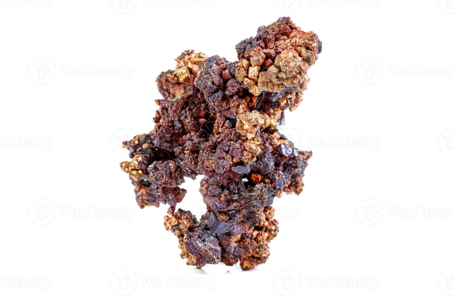 macro mineral stone copper with cuprite on a white background photo