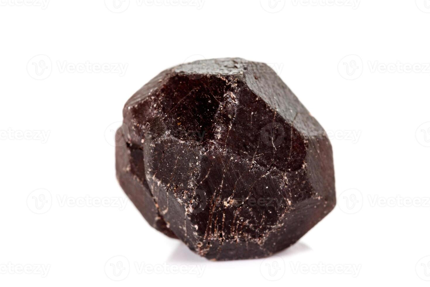 macro mineral stone Garnet, on a white background photo
