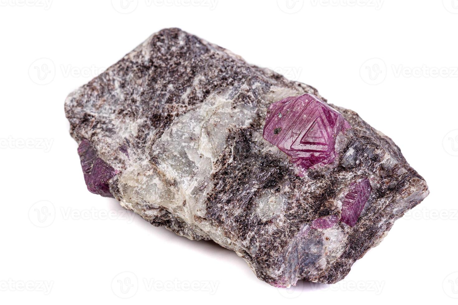 macro mineral stone ruby on a white background photo