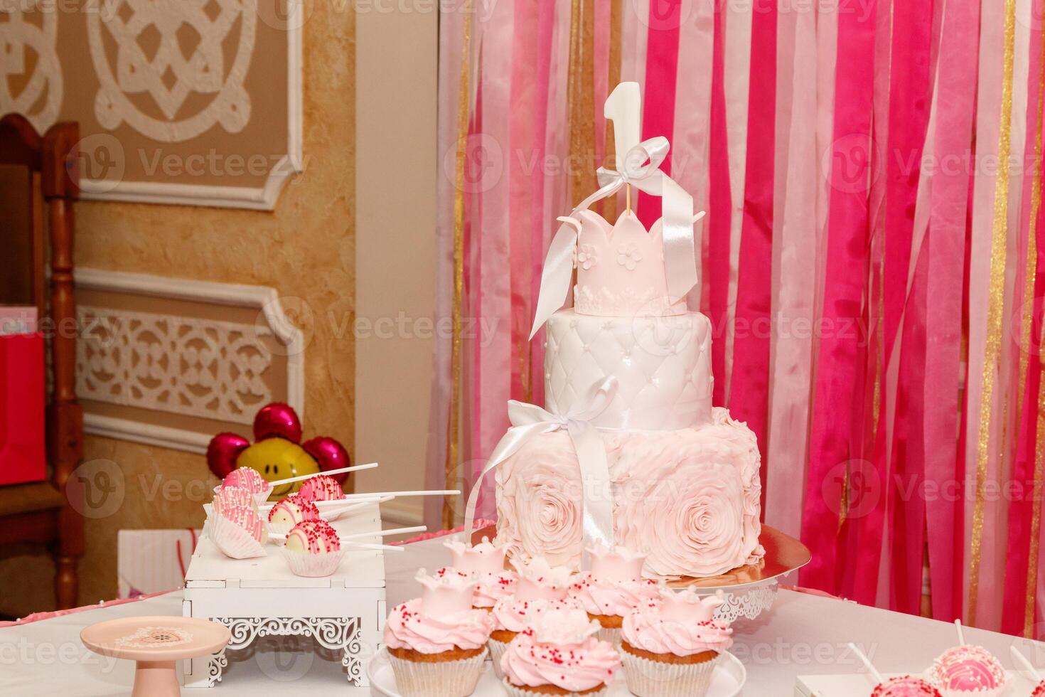 beautiful cake, candy and cake with a unit photo