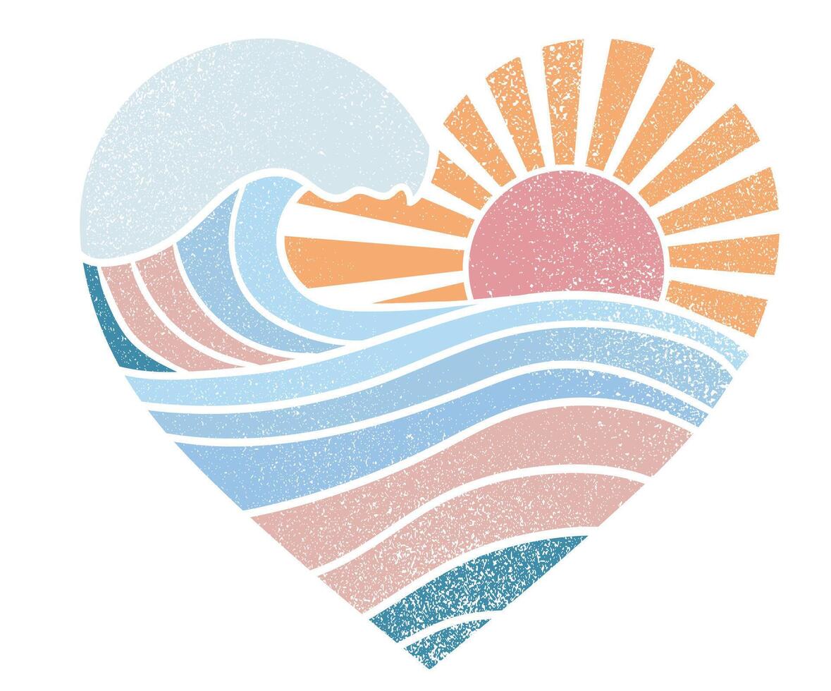 Wave love club print design. Sunshine beach artwork. Beach vibes artwork. Big wave print design for t shirt print, sticker, background and other uses. vector