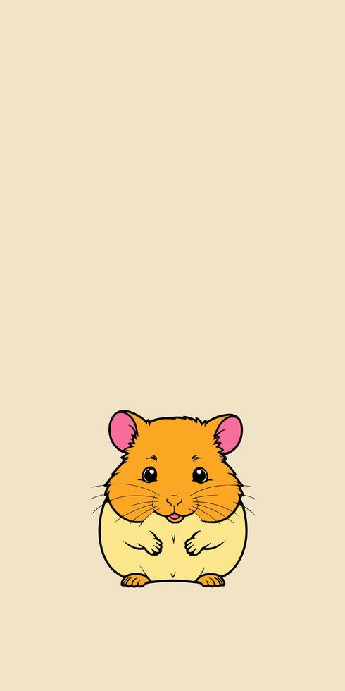 hamster cute portrait wallpaper for phone vector