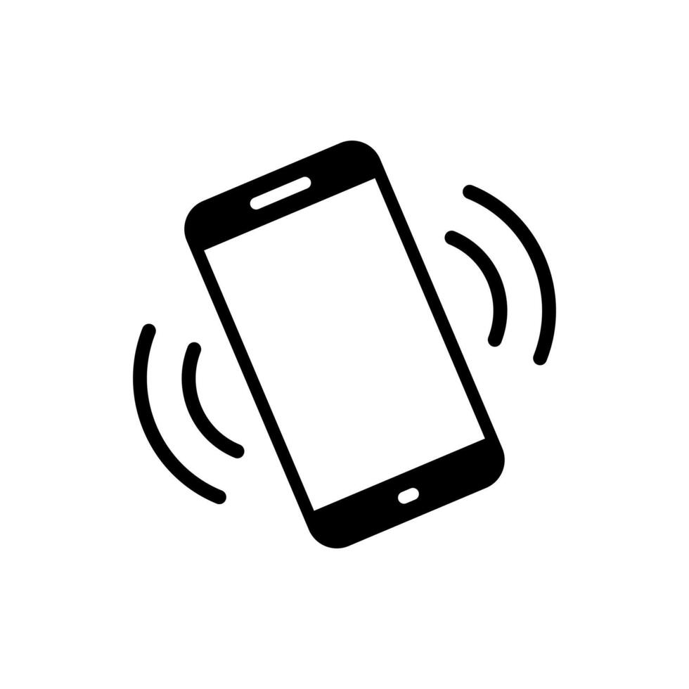 Vibration mode phone icon. Cellphone vibrating sign symbol vector
