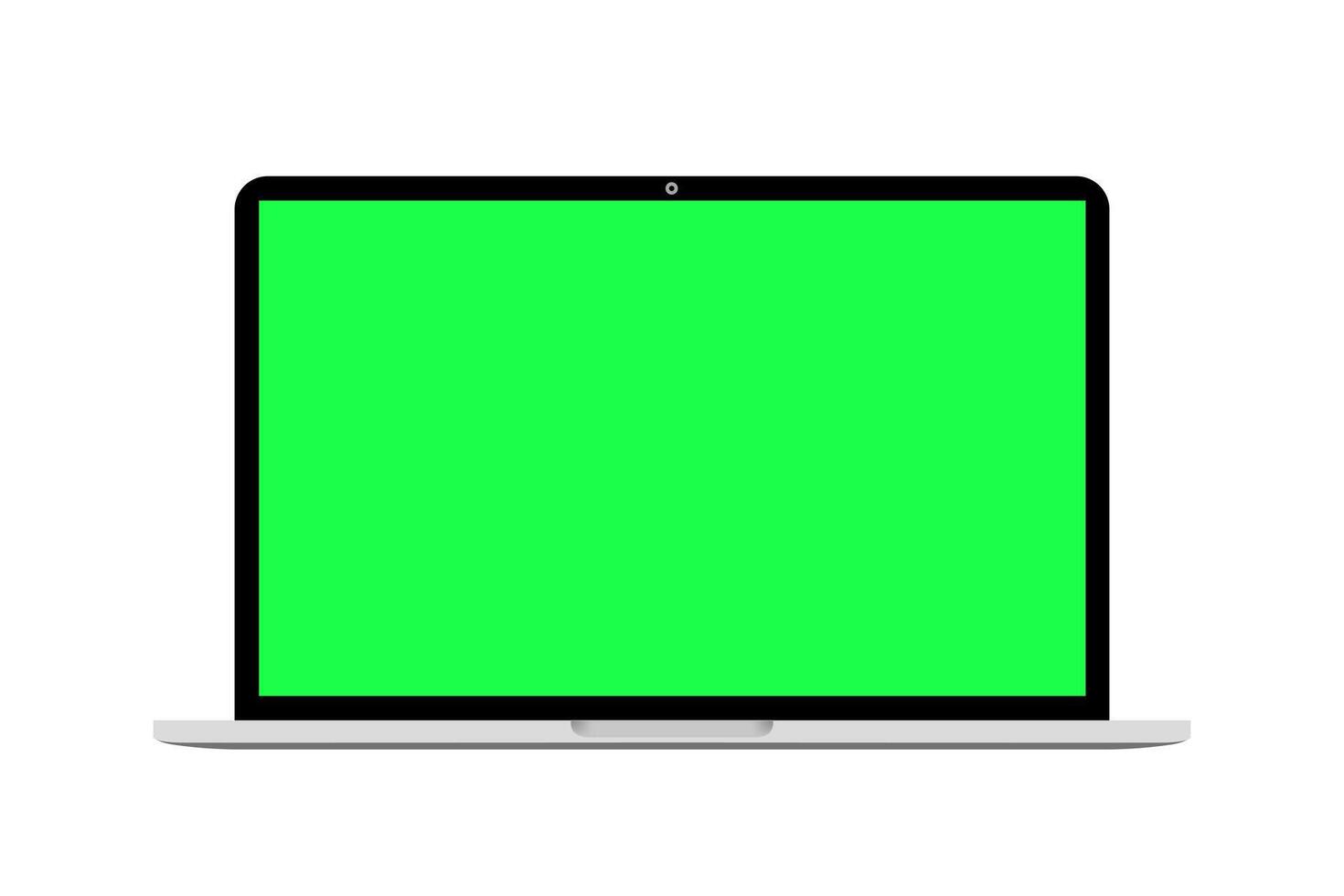 Laptop computer green screen icon. Notebook display mockup illustration vector
