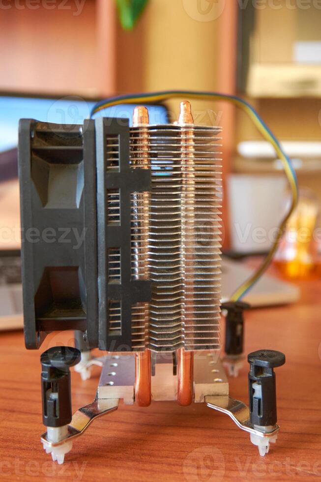 cooler with fan for central processor on the table photo