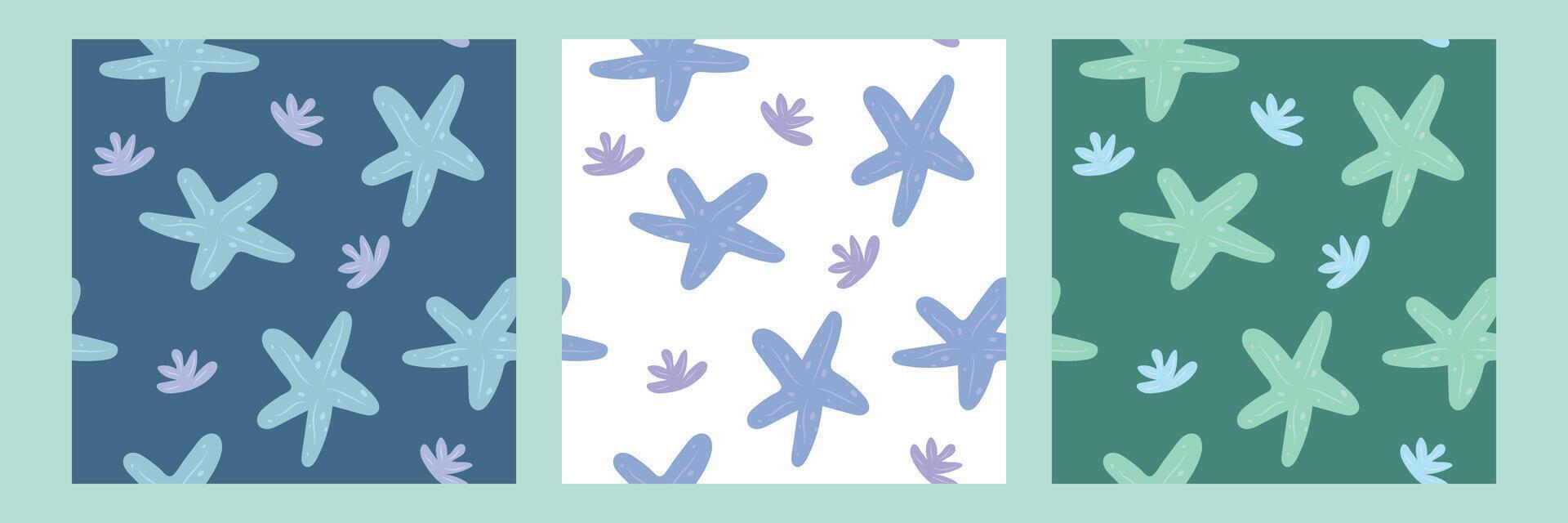 Underwater sea plants pattern. Seamless pattern for textile and fabric vector