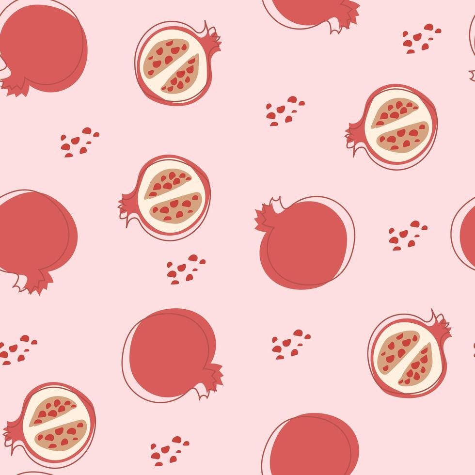 Seamless fruits pattern. Trendy hand drawn textures. Modern abstract design for fabric, paper, cover, interior decor and other users. vector