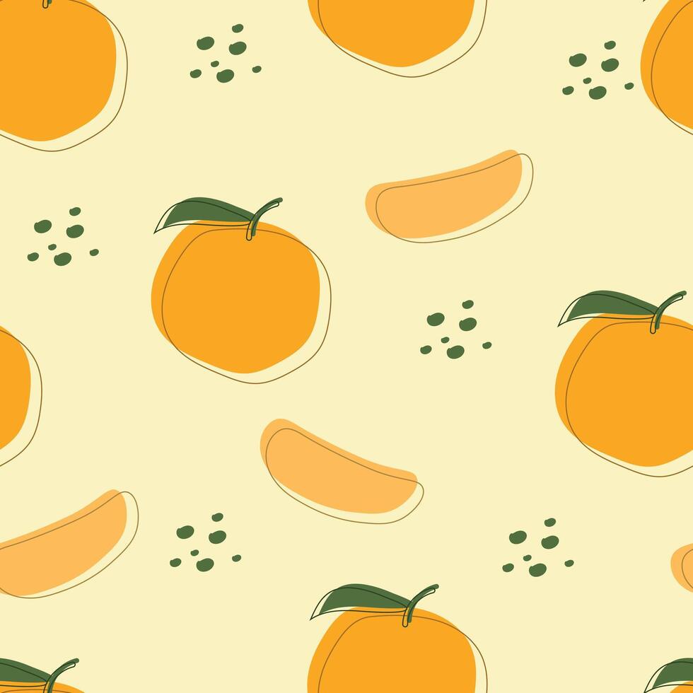 Seamless fruits pattern. Trendy hand drawn textures. Modern abstract design for fabric, paper, cover, interior decor and other users. vector