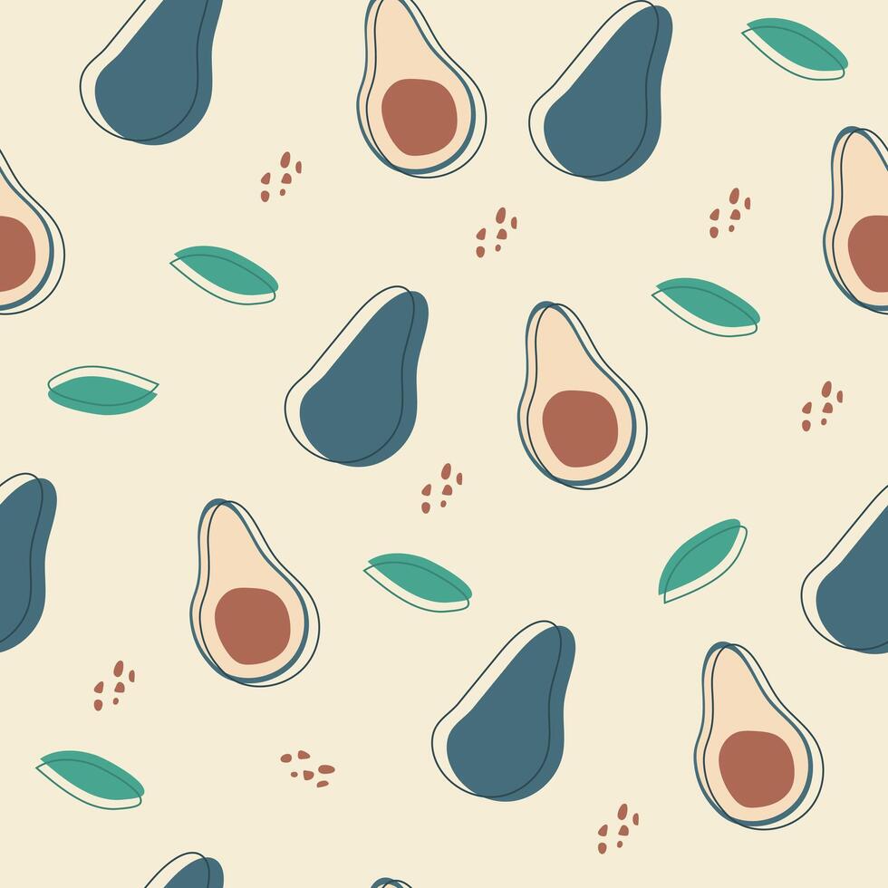 Seamless fruits pattern. Trendy hand drawn textures. Modern abstract design for fabric, paper, cover, interior decor and other users. vector