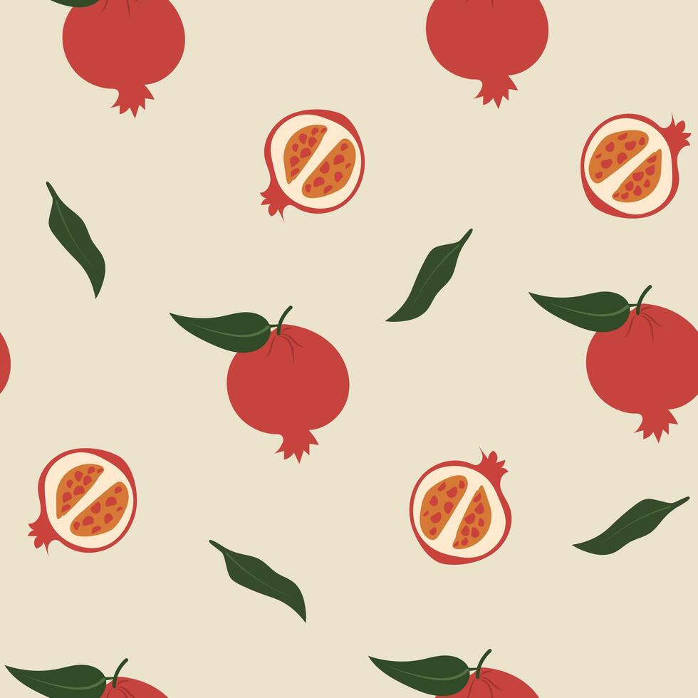 Seamless fruits pattern. Trendy hand drawn textures. Modern abstract design for fabric, paper, cover, interior decor and other users. vector