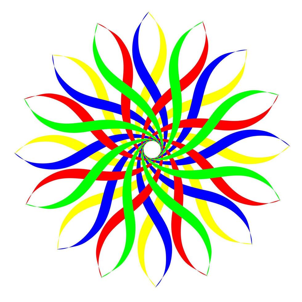 Round multicolored abstract pattern on white background vector