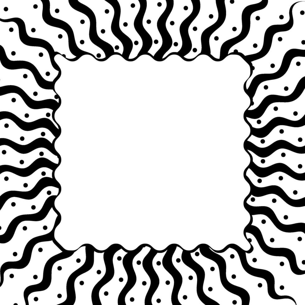 Quadrangular black frame in doodle style on a white background vector
