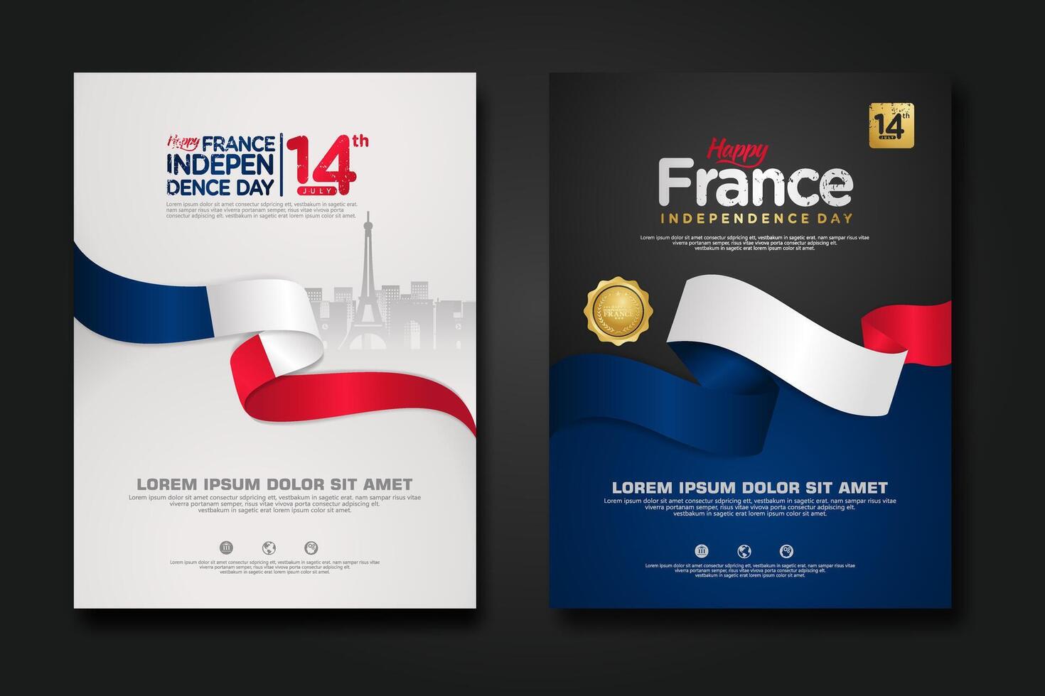 France happy Independence Day cover background design vector