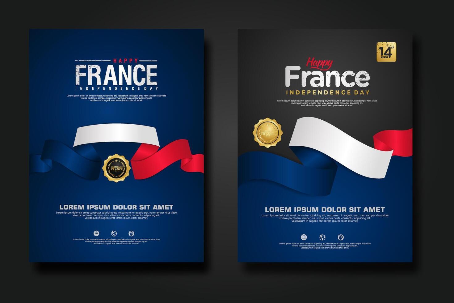 France happy Independence Day cover background design vector