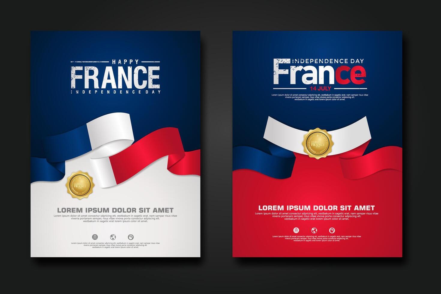 France happy Independence Day cover background design vector