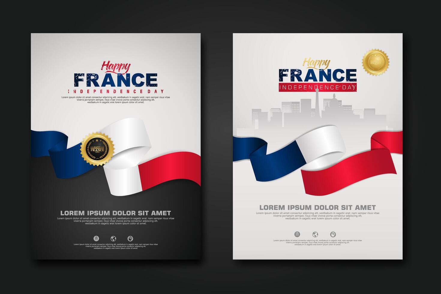 France happy Independence Day cover background design vector