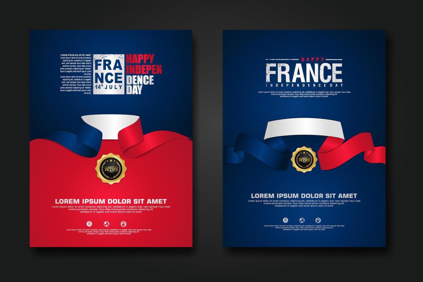France happy Independence Day cover background design vector