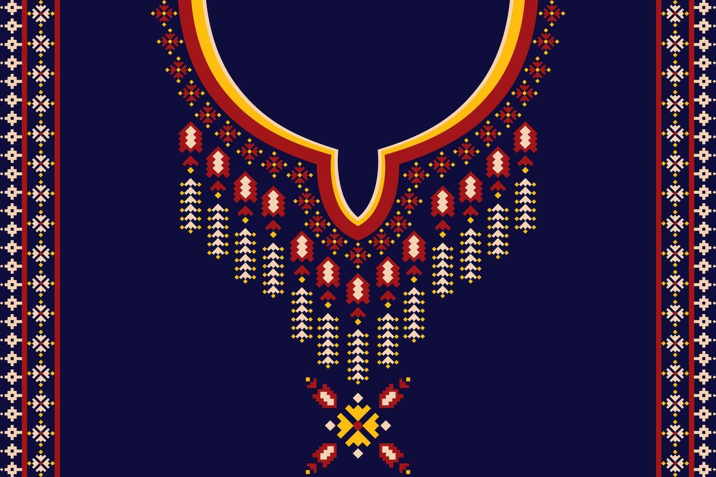 neckline embroidery. neckline embroidery ethnic collar lace oriental pattern. neckline embroidery designs for textile, fabric, cloth, fashion women, fashion men, print vector