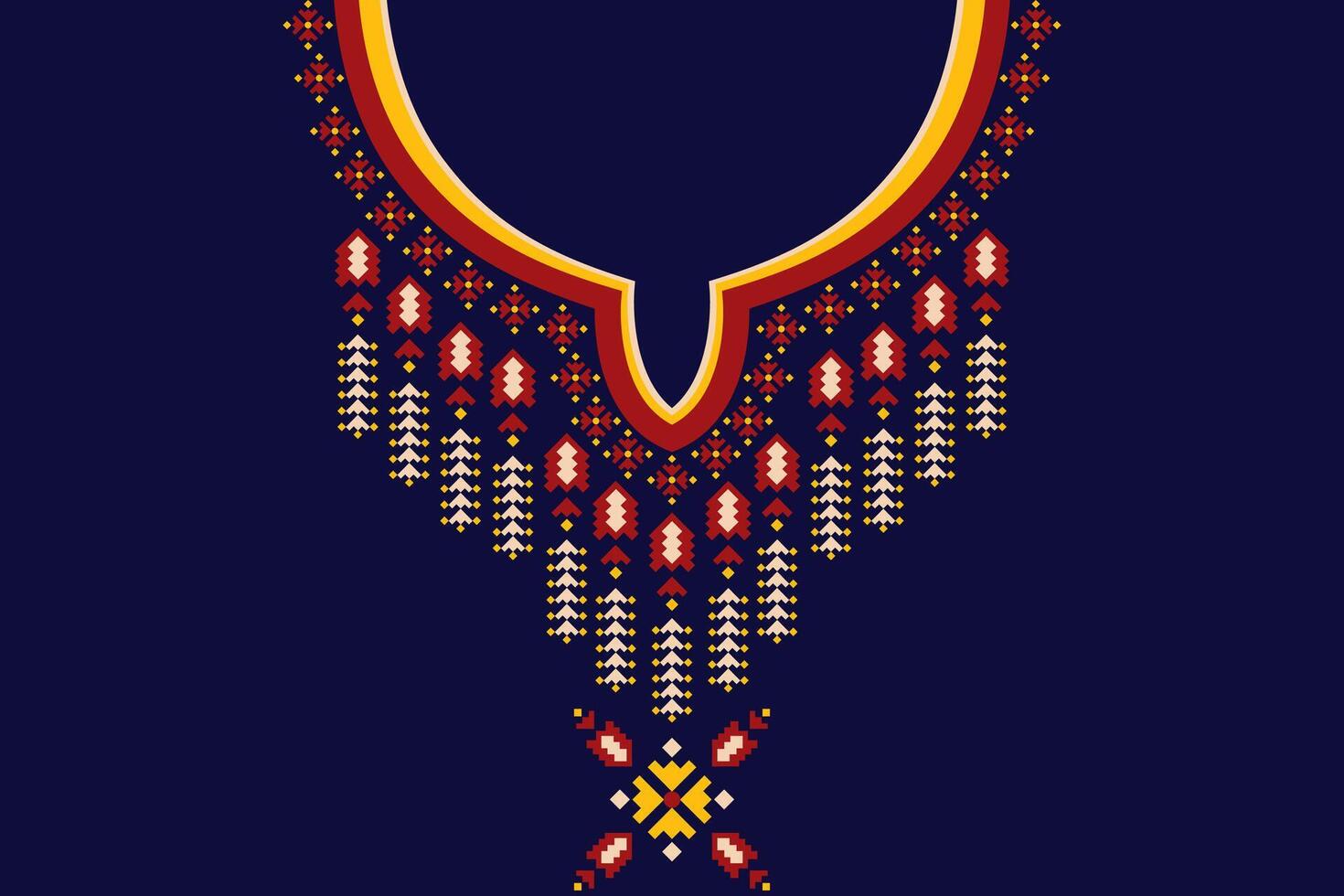 neckline embroidery. neckline embroidery ethnic collar lace oriental pattern. neckline embroidery designs for textile, fabric, cloth, fashion women, fashion men, print vector