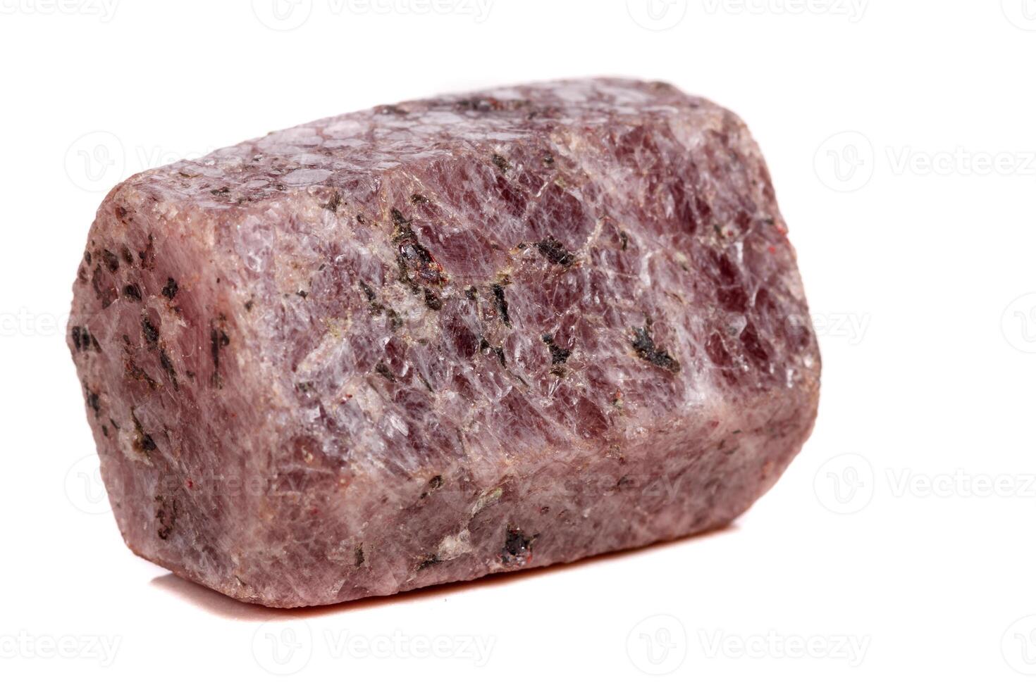 Macro mineral stone Ruby in the breed a white background photo